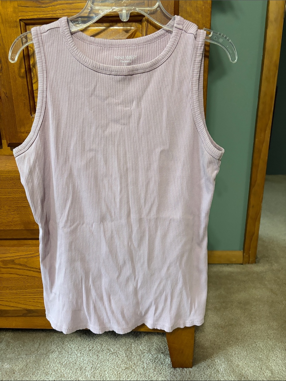 Nine West Ribbed Tank Top in Light Lavender